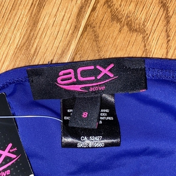 ACX Active Women’s Navy  Blue Padded Tankini Top (Size 8) NWT - Picture 4 of 5